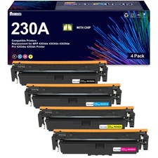 ** NEW HP Toner | 230A / 230X | Black / Color | With Chips | Compatible | 4-Pack picture