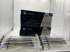 Lot Of 2 HP124A (Q6002A) Yellow LaserJet Toner Cartridges/Sealed Bag Open Boxes picture