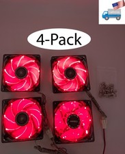 4-pack: NEW Enermax Twister 80mm x 25mm RED LED 3-pin PC Case Cooling Fan Cooler picture