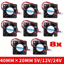 8Packs High Speed 5/12/24V 40X20mm DC 2 Pin Brushless Cooling Fan Exhaust IDE US picture