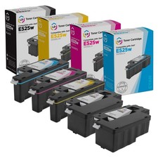 LD Compatible Dell E525w Toner Cartridge 5PK: 2 Black 1 Cyan 1 Magenta 1 Yellow picture