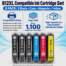 PrintImpressions Epson 812XL Ink Cartridge Combo Pack – 6 Pack (3 Black + CMY) picture