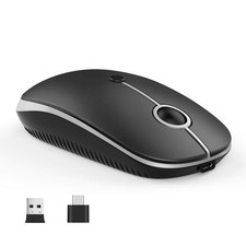 Type C Wireless Mouse, USB C MacBook Wireless Mouse, Black Silver picture