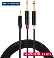1/4'' to 1/8'' Stereo Mono Breakout Cable 15ft, 3.5mm to 6.35mm Y Splitter Patch picture