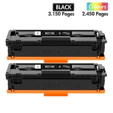 2 PK 206X W2110X Toner Compatible With HP LaserJet MFP M283fdw M255dw No Chip picture