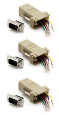 3 PCS DB9 Male to RJ12/RJ11 Female Modular 6P6C 6 Wire Adapter Phone Telephone picture