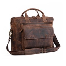 Leather briefcase 18 Inch Laptop Messenger Bags for Men and Best Office Brief... picture