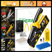 Pass-Through Crimping Tool Kit for Cat7/Cat6/Cat5 Ethernet - Tester, Stripper, 5 picture