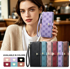 Flip Zip Love Leather Wallet Cover Case For 18 17 16 15 14 13 11 12 Pro Max XR picture