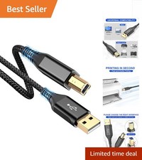 Versatile 10ft USB-A to B Cable | Fast, Reliable Printer Connection in Black picture