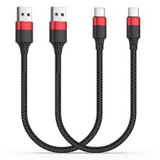 1.5ft USB C Cable, 2 Pack to C Cable 18 inch, Braided 1.5 FT, Black picture