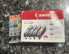 Genuine Canon Ink Cartridges 1-PGI-220 Black 3-pk & 1-CLI-221 4-Color mult-pack picture