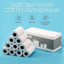 10 Rolls Kids Camera Paper Roll Refill, 57x25mm White Thermal Print Paper  picture
