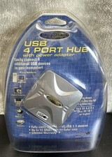 Dynex USB 4 Port Hub with Power Adapter DX-H411P, All Devices To Computer New picture