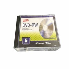 Staples DVD-RW 5 Pack 120 MIN. 4.7 GB Rewritable 5 Disc Set New Sealed Fast Ship picture