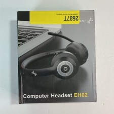 JIAMQISHI EH02 Wireless USB-TypeC Headset, Adjustable Headband, Boom Mic, Black picture
