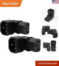 Durable 90 Degree IEC C14 to C13 Power Adapter for TVs - 2 Pack, PV Certified picture