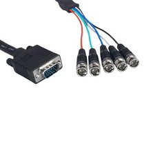 1Ft VGA HD15 to 5-BNC RGBHV Male M/M Video Monitor Cable Converter Adapter 24AWG picture