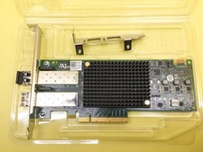 DELL EMULEX LPE32002 32GB 2 PORT SFP+ FC HBA ADAPTER MHFHK Both Brackets & SFPs picture