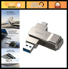 128GB Dual USB 3.2 Type-C Flash Drive, Metal Swivel Thumb Drive - Champagne Silv picture