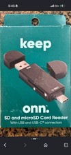 onn. SD & microSD Card Reader, USB & USB-C Connectors, MPN 100130498 picture