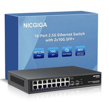 16 Port 2.5G ➕ 2 Port 10G SFP+ Ethernet Switch, NICGIGA 18 Port 2.5Gb Net picture