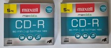 10 Pack Maxell CD-R 80min 700MB Blank Audio Data Recordable Maxdata 2 of 5 each picture