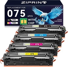 4-Pack Toner Cartridge Black Cyan Magenta Yellow With Chip BN 075 Canon Compati picture