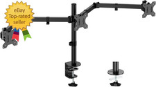 Triple Monitor Desk Mount,Three Monitors Stand Fits 3 Screens up to 27 Inch,Load picture