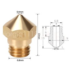 3D Printer Extruder Nozzle MK10 M7 0.2mm-1.0mm For Filament 1.75mm Brass picture