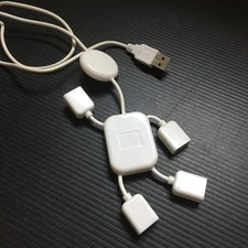 White 4-Port USB Hub with Cute 