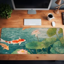 Serene Koi Pond Graphic XL Desk Mat Mouse Pad, Choose from 3 Sizes picture
