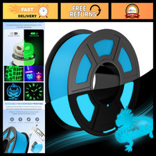Glow in the Dark PLA 3D Printer Filament 1.75mm 1.1kg - Blue, High Quality, Eco- picture