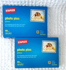Lot TWO Staples Photo Plus Gloss 4x6 8 Mil Photo Paper 50 Sheet Box Item 508430  picture