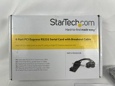 NIB STARTECH PEX4S553B 4 PORT PCI EXPRESS RS232 SERIAL CARD w/BREAKOUT CABLE picture