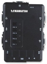 Manhattan USB 4Port Compact KVM Switch w/ Cables, Mic (151269) picture