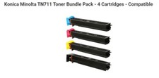 NEW FULL SET PREMIUM COMPATIBLE KONICA MINOLTA TN711 TONER CARTRIDGES (C-Y-M-K) picture