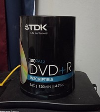 NEW TDK DVD + R Recordable 16x 4.7GB 100 PACK Spindle INSCRIPTBLE picture