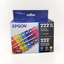 Epson 222XL 222 Genuine Ink 4-Pack Black Cyan Magenta Yellow EXP 02/2029 picture
