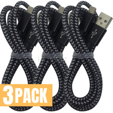 3 Pack 6Ft Braided USB Charger Cable For Apple iPhone SE XR 8 7 6 Charging Cord picture