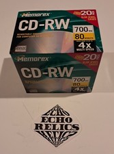 Memorex CD-RW 20pk 700Mb 80 minute 4x With Slim Cases - Vintage 2001 picture