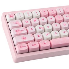 MOA Keycaps-Pink Sakura,129 Keys Cute PBT Custom Cherry Blossom Keycaps 100 P... picture