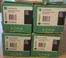 Lot of 7 EMPTY Lexmark C3210K0 BLACK Ink Return Program Prink Cartridges REFILL picture