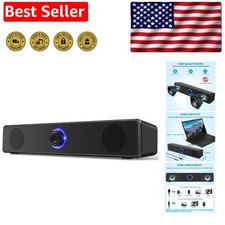 Compact Wired Computer Speakers with Touch Control - USB-A and AUX Compatible picture