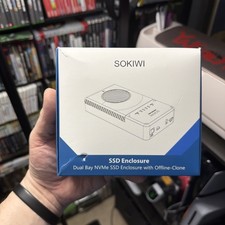 Sokiwi Dual Bay NVMe SSD Enclosure With Off-Line Clone, Black  picture