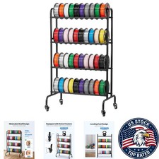 Heavy Duty Rolling 4 Tier 3D Filament Shelf – Ideal for Workspace Organization picture