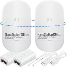 Wireless Bridge 2x Ubiquiti Nanostation LOCO 5AC Pre-Configured 5Ghz 10+Km US picture