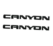 2Pc Canyon Emblem Front Side Door Rear Liftgate Tailgate Nameplate Matte Black picture