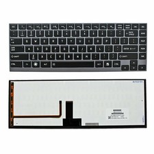NEW OEM US Backlit keyboard Toshiba Satellite U800 U900 Z830 Z835 Gray W/Frame picture