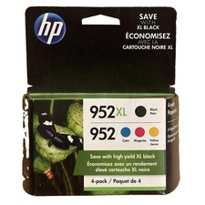 HP 952XL Black & 952 Color Ink N9K28AN Combo 4 Pack OEM Sealed 10/2022 picture